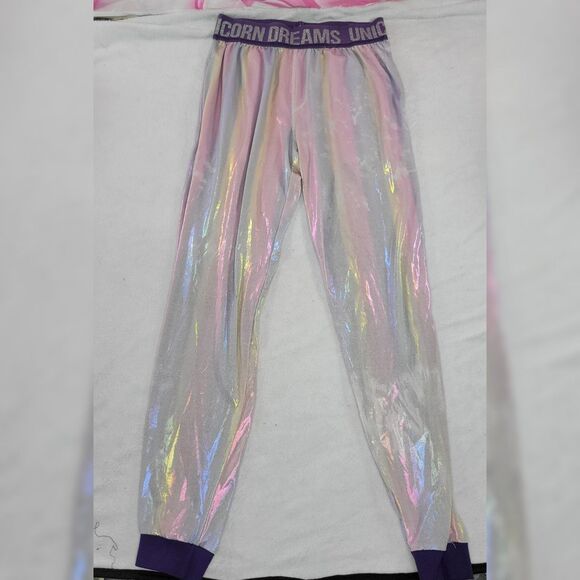 Top Drawer Womens Lounge Pants Purple Iridescent Elastic Waist Unicorn Dreams XS - Picture 1 of 12
